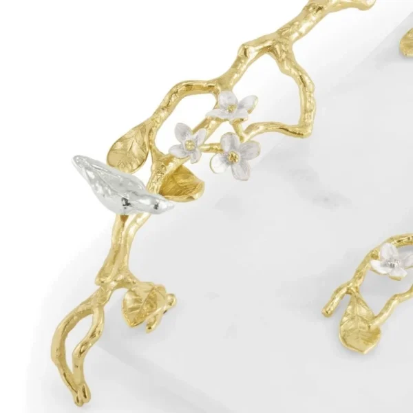 Michael Aram Lovebirds Silver & Gold Chesseboard with Knife