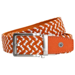Nexbelt Braided Burnt Orange & White Ratchet Golf Belt