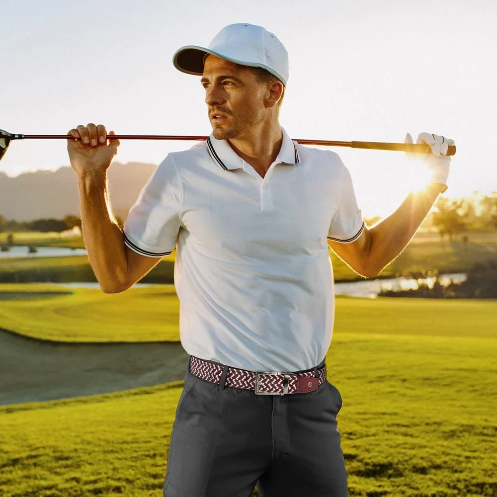 Nexbelt Braided Maroon Golf Ratchet Belt