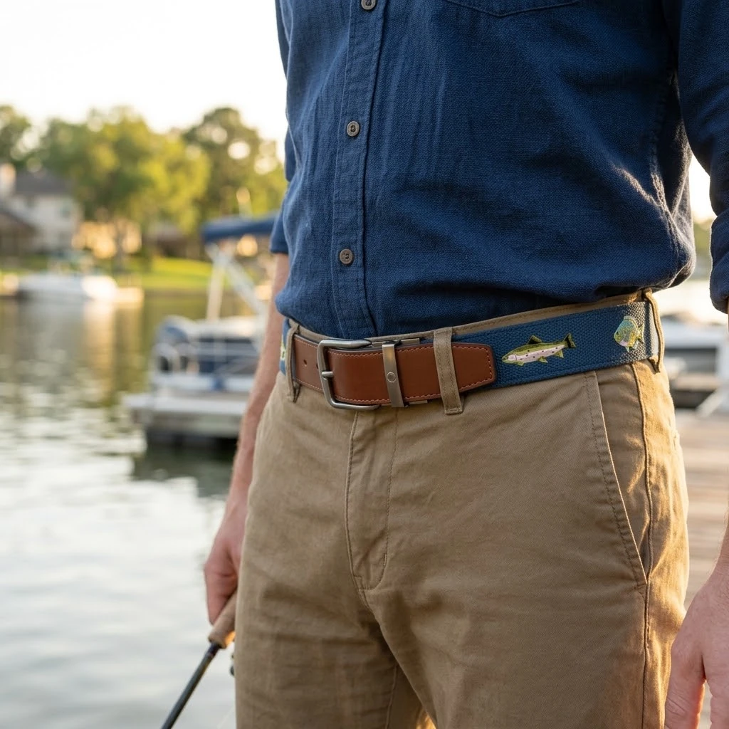 Nexbelt Newport Fresh Water Fish Golf Ratchet Belt