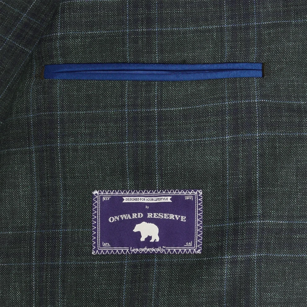 Onward Reserve Barberis Hedge Plaid Sport Coat - Hedge
