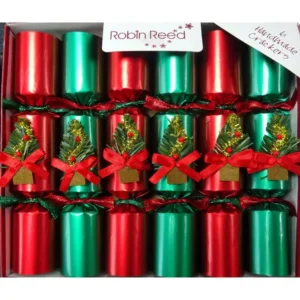 Robin Reed Red & Green Spruce Party Crackers, Set of 6