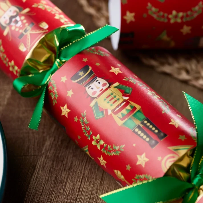 Robin Reed Red Royal Nutcracker Christmas Party Crackers, Set of 6