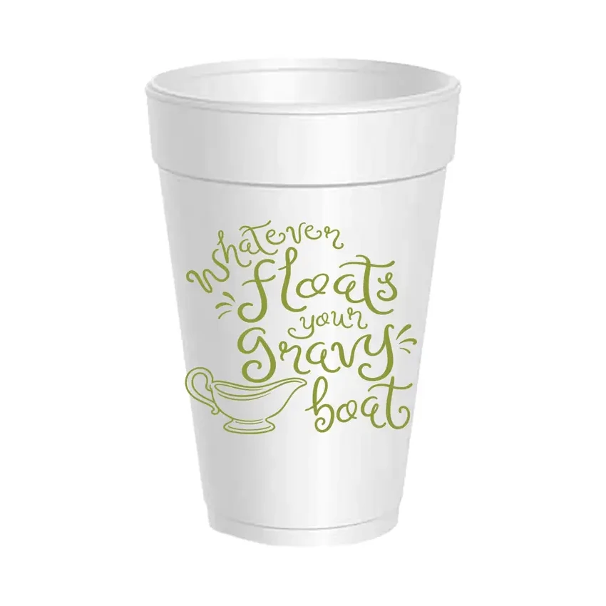 Sassy Cups Floats Your Gravy Boat Styrofoam Cups - 10 Pack