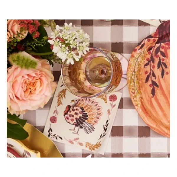 Sophistiplate Amber Harvest Cocktail Napkins, 26 Pack
