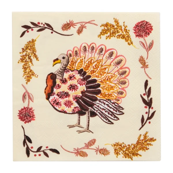 Sophistiplate Amber Harvest Cocktail Napkins, 26 Pack