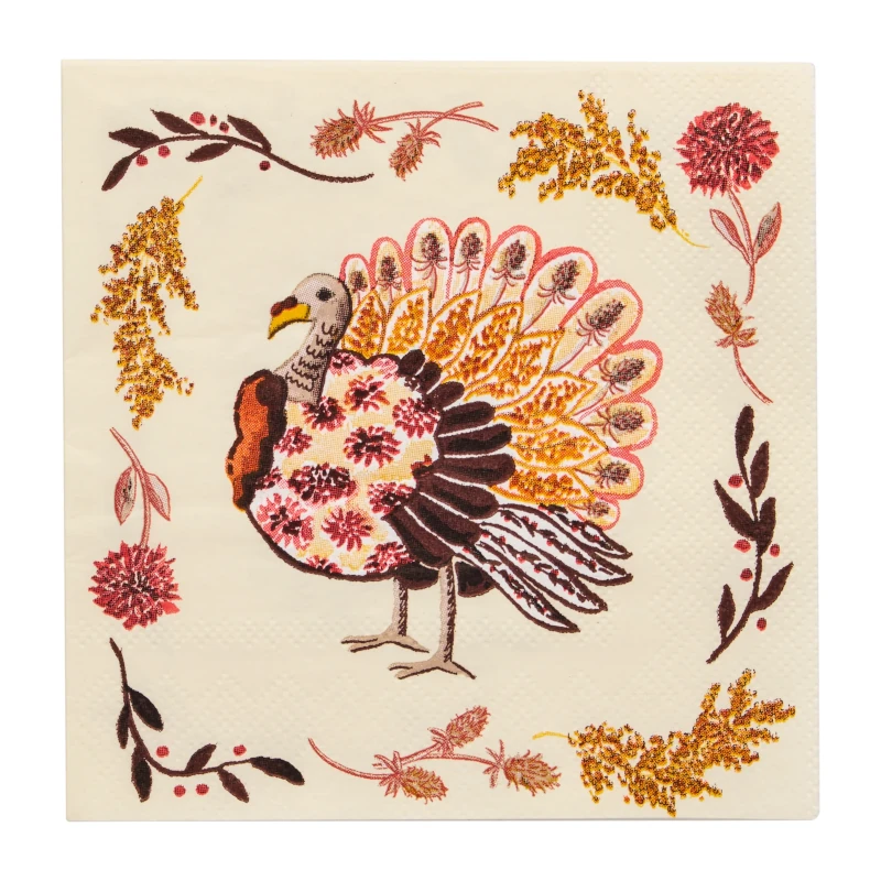 Sophistiplate Amber Harvest Cocktail Napkins, 26 Pack