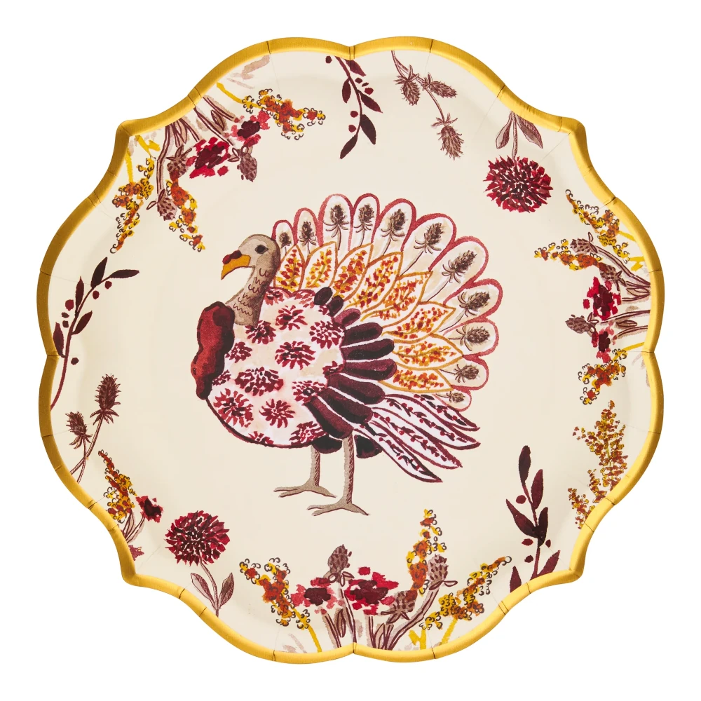 Sophistiplate Amber Harvest Dinner Paper Plates, 8 Pack
