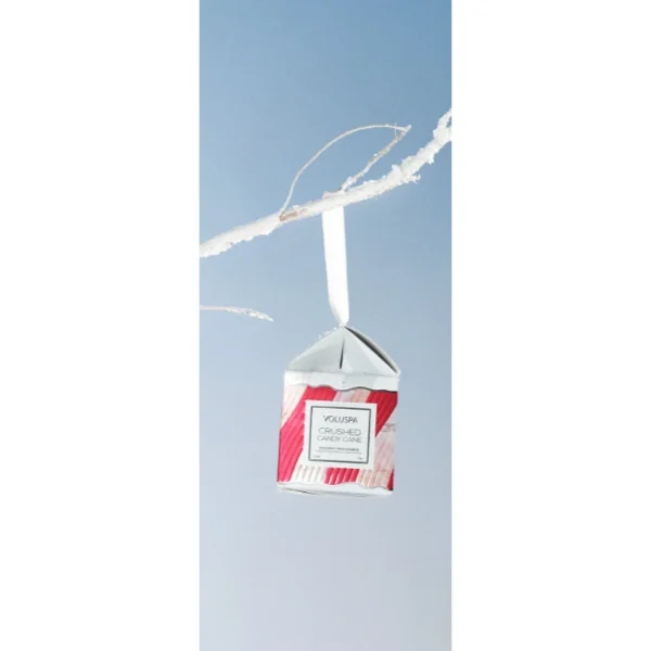 Voluspa Crushed Candy Cane Ornament Pedestal Candle