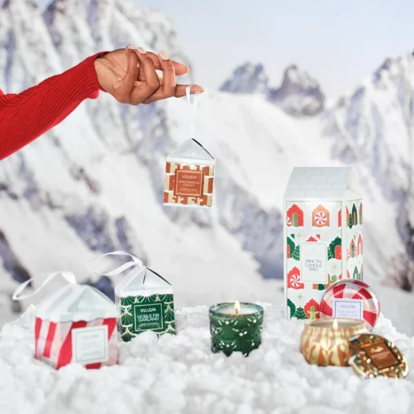 Voluspa Gingerbread Chalet Ornament Pedestal Candle