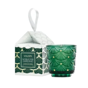 Voluspa Noble Fir Garland Ornament Pedestal Candle