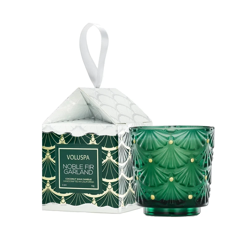 Voluspa Noble Fir Garland Ornament Pedestal Candle