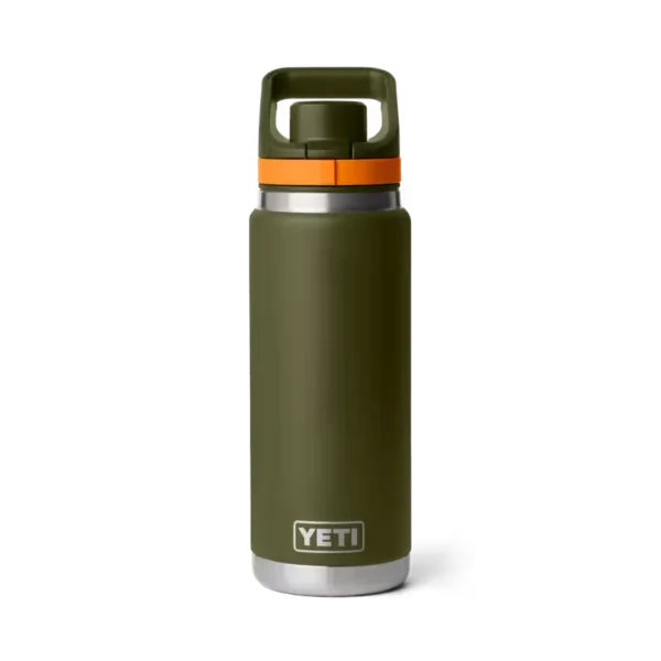 Yeti Rambler 26oz Water Bottle with Flip Chug Cap - Olive/King Crab Orange