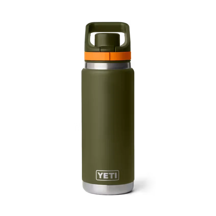 Yeti Rambler 26oz Water Bottle with Flip Chug Cap - Olive/King Crab Orange