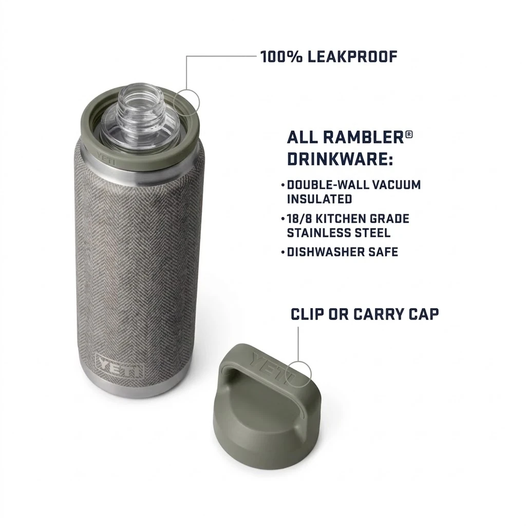 Yeti Rambler 26oz Water Bottle with Chug Cap - Riverhead Green