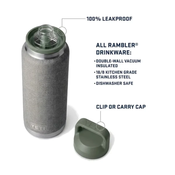Yeti Rambler 36oz Water Bottle with Chug Cap - Riverhead Green