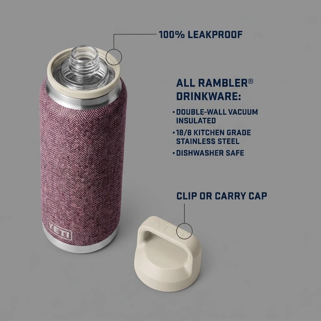 Yeti Rambler 36oz Water Bottle with Chug Cap - Riverhead Red
