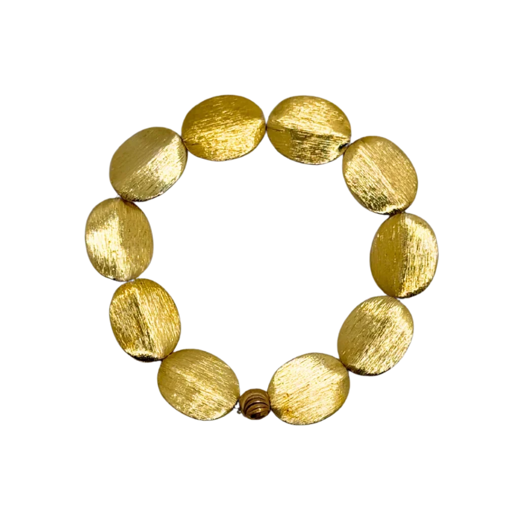 Baubles by Becca 18K Gold Brushed Coin Bead Bracelet