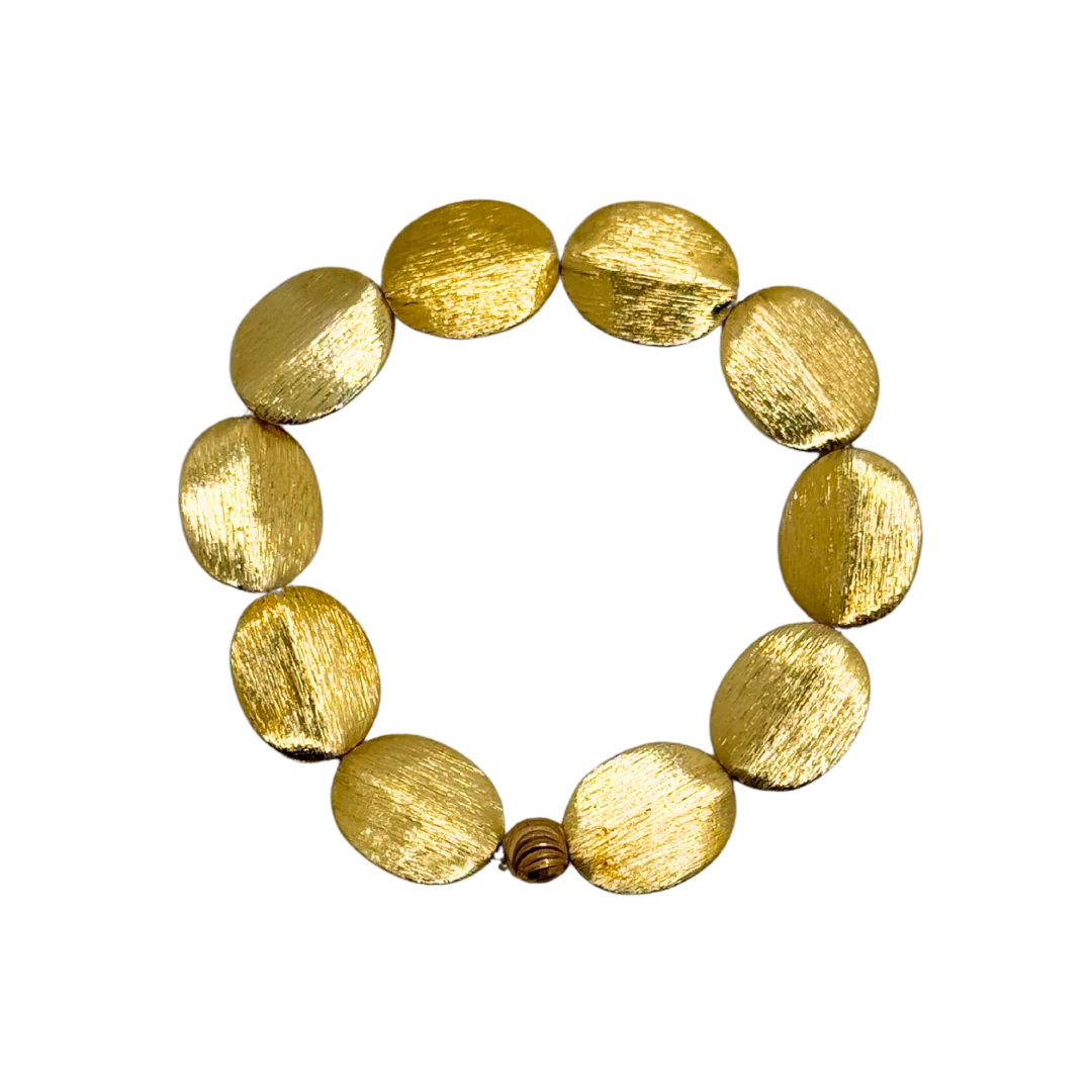 Baubles by Becca 18K Gold Brushed Coin Bead Bracelet