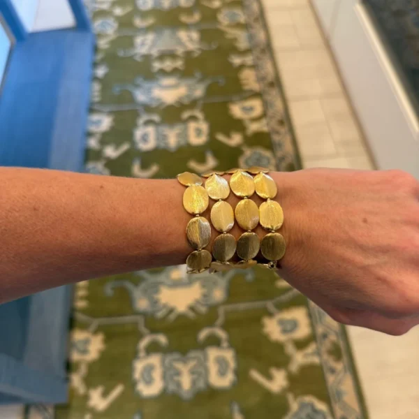 Baubles by Becca 18K Gold Brushed Coin Bead Bracelet2