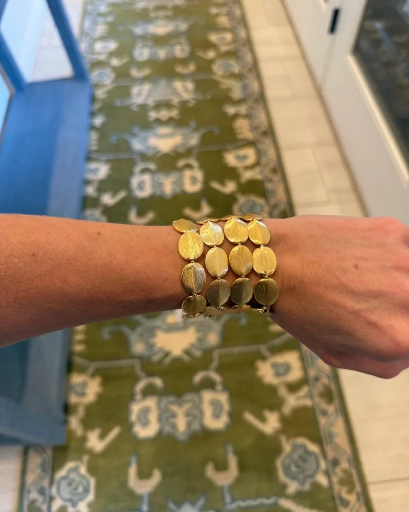 Baubles by Becca 18K Gold Brushed Coin Bead Bracelet2