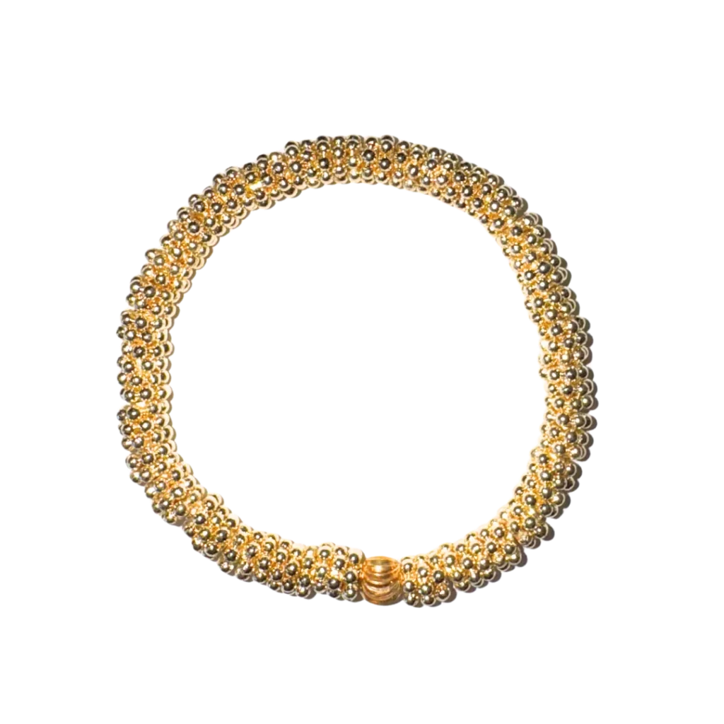 Baubles by Becca Medium 18K Gold Brushed Daisy Bead Bracelet