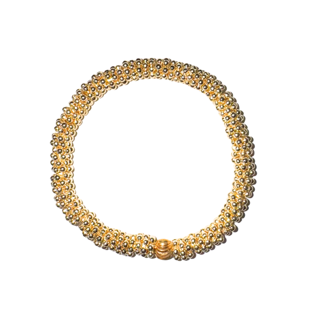 Baubles by Becca Medium 18K Gold Brushed Daisy Bead Bracelet