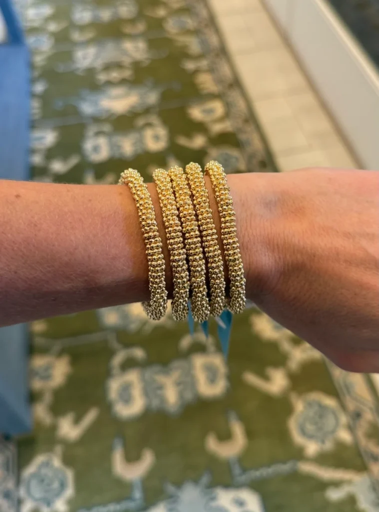 Baubles by Becca Medium 18K Gold Brushed Daisy Bead Bracelet2