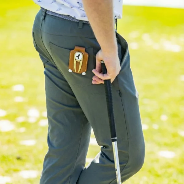 Birdie Clip Magnetic Leather Golf Clip & Wallet - Tan2