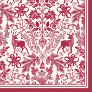 Boston International Brimsley Red Cocktail Napkins