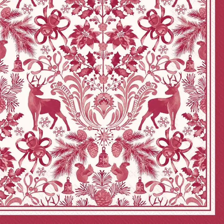 Boston International Brimsley Red Cocktail Napkins