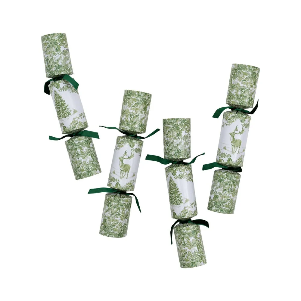Caspari Christmas Toile 10-Inch Christmas Crackers - box of 82
