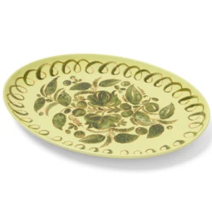 Couleur Nature Amalfi Ceramic Oval Tray - Lime