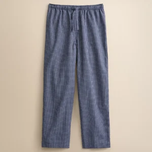 Derek Rose Braemar Brushed Cotton Lounge Pants - Navy Blue Check