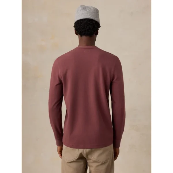 Faherty Long-Sleeve Waffle Henley - Autumn Mahogany