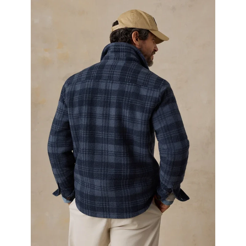 Faherty Range Fleece Lined CPO - Deep Blue Plaid
