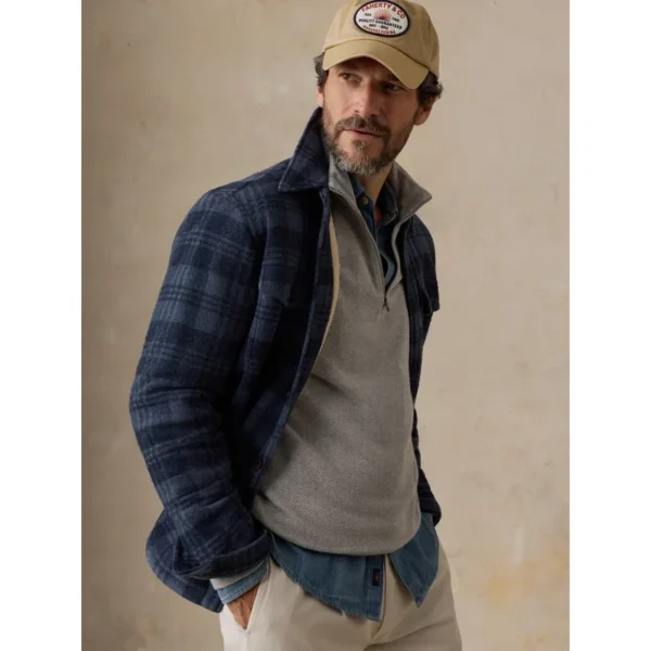 Faherty Range Fleece Lined CPO - Deep Blue Plaid
