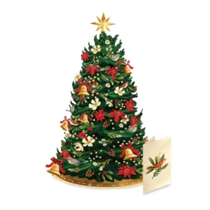 freshcut paper Twinkling Poinsettia Light-Up Christmas Tree