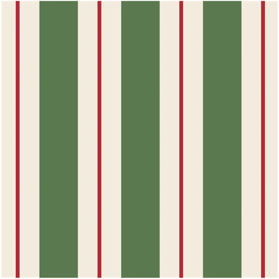 Hester & Cook Green & Red Awning Stripe Cocktail Napkins Hester & Cook Green & Red Awning Stripe Cocktail Napkins