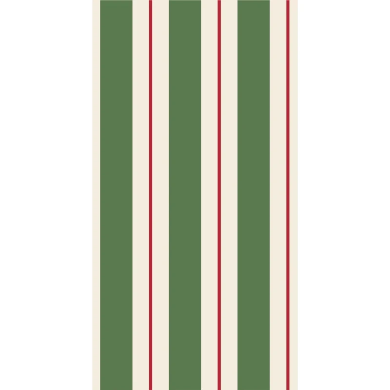 Hester & Cook Green & Red Awning Stripe Guest Napkins