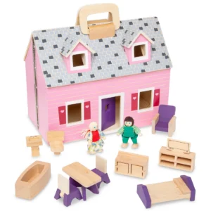 Melissa & Doug Wooden Fold & Go Dollhouse