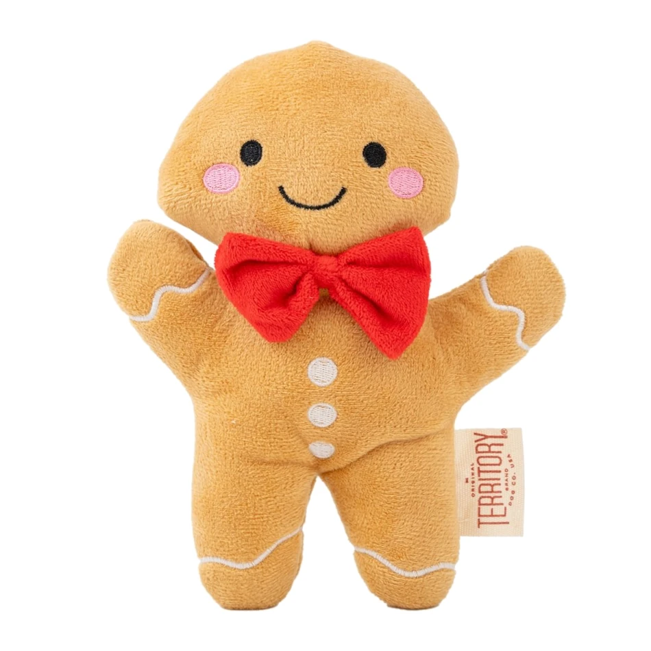 Territory Gingerbread Plush Squeaker Dog Toy