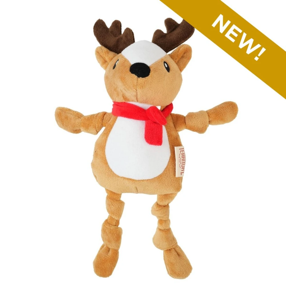 Territory Reindeer Knotted Plush Dog Toy