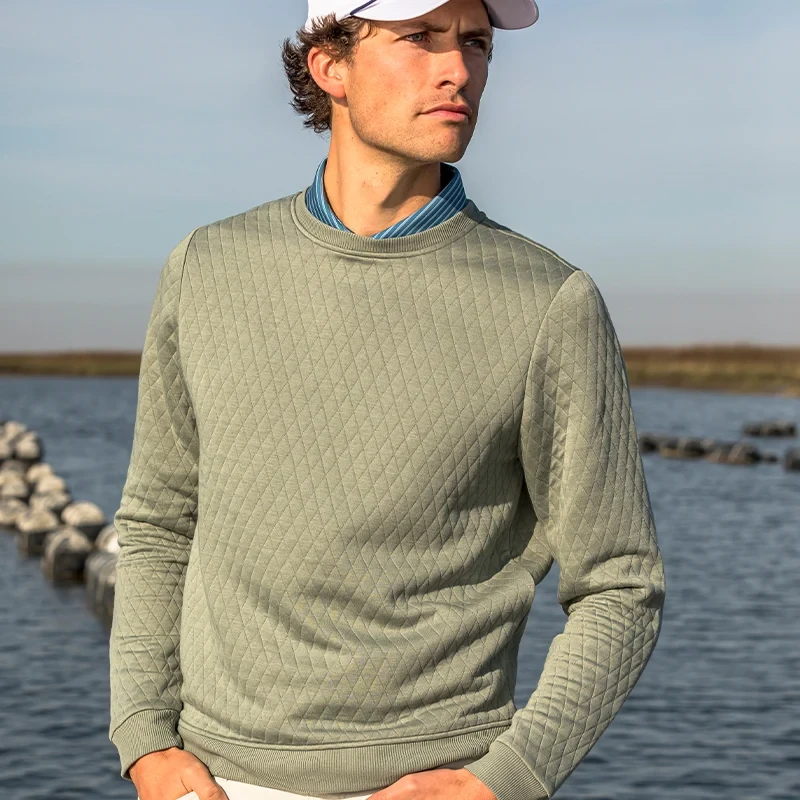 Onward Reserve Clarke Quilted Crewneck - Sea Spray