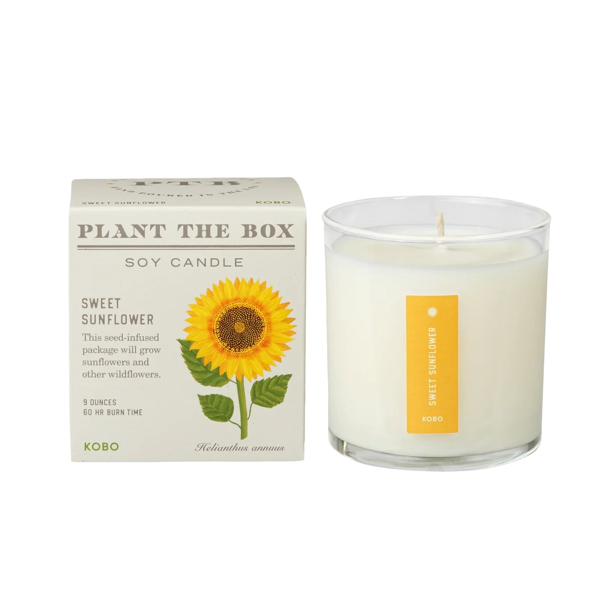 Plant The Box Candle - Sweet Sunflower
