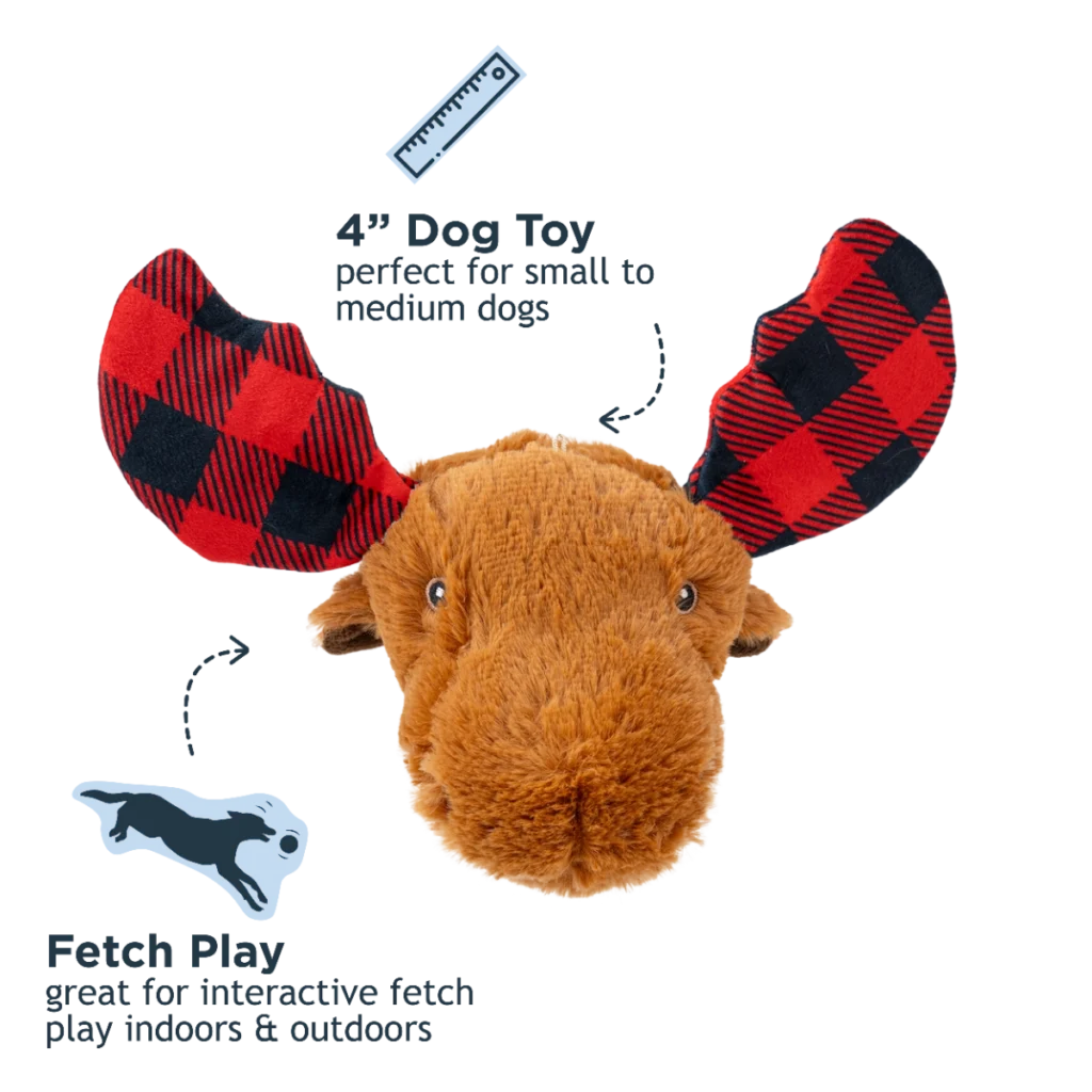 Tall Tails 2-in-1 Holiday Moose Fetch Ball Dog Toy2