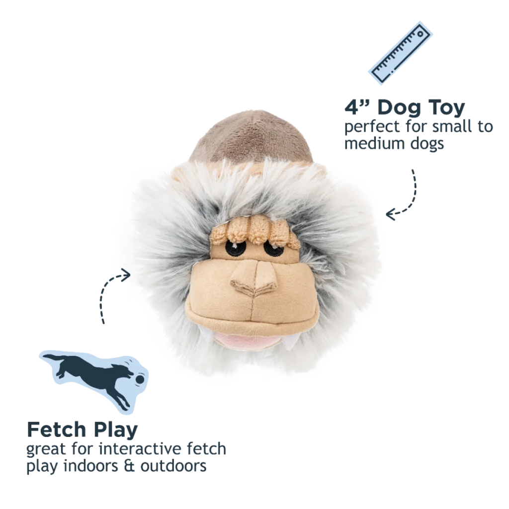 Tall Tails 2-in-1 Holiday Yeti Fetch Ball Dog Toy2