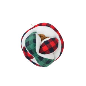 Tall Tails Plaid Ball Plush Puzzle Dog Toy