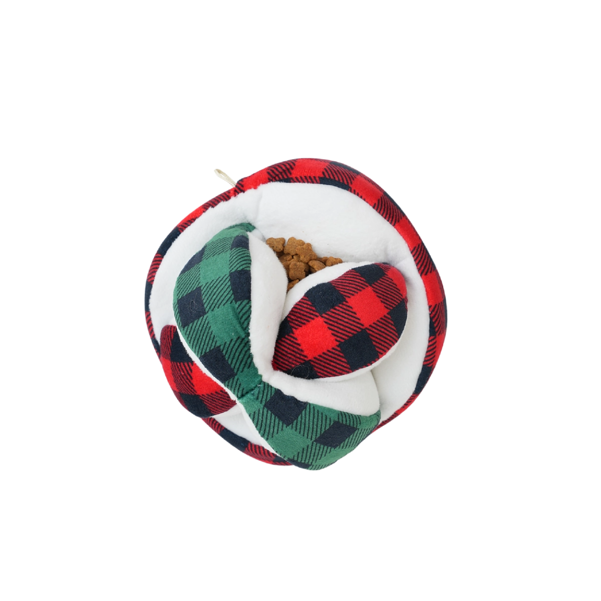 Tall Tails Plaid Ball Plush Puzzle Dog Toy