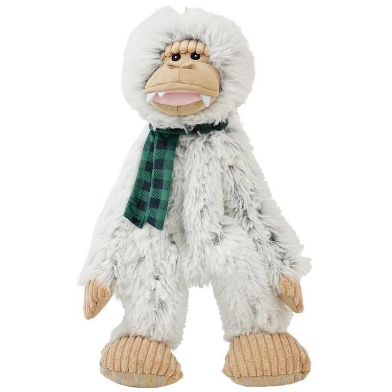 Tall Tails Stuffless Yeti with Scarf Squeaker Dog Toy